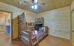 Basement Level Bedroom Features Custom Log Twin/Queen Bunkbed
